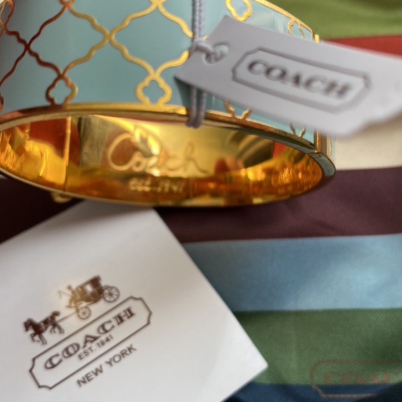 NEW Coach (teal/gold) women bangle - Picture 5 of 6